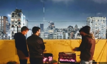 Nacho y sus amigos de asado en CABA.