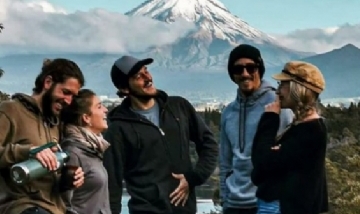 Niki y su banda del roadtrip. New Plymouth, New Zealand.