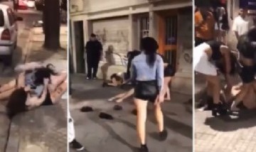 Video: Salvaje pelea entre más de 10 chicas a la salida de un boliche en Rosario