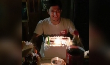 Paulo festejando su cumpleaños en Antofagasta, Chile.