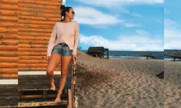 Paloma disfrutando de sus vacaciones en Pinamar .-