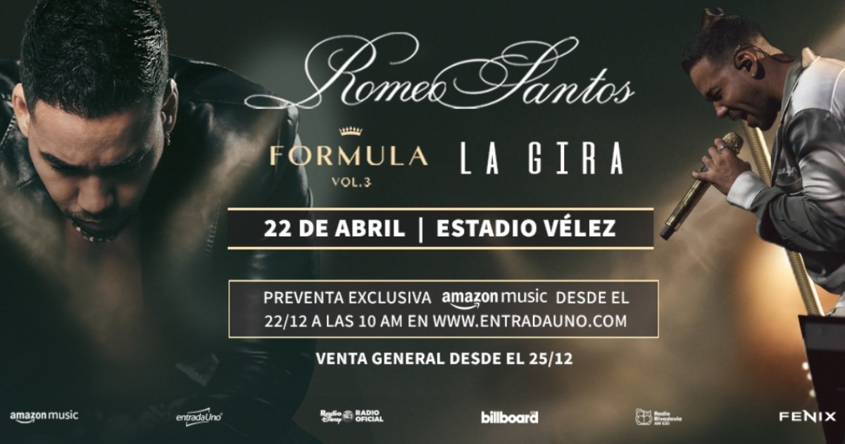 Romeo Santos vuelve a la Argentina ¿cuándo será el show y cómo
